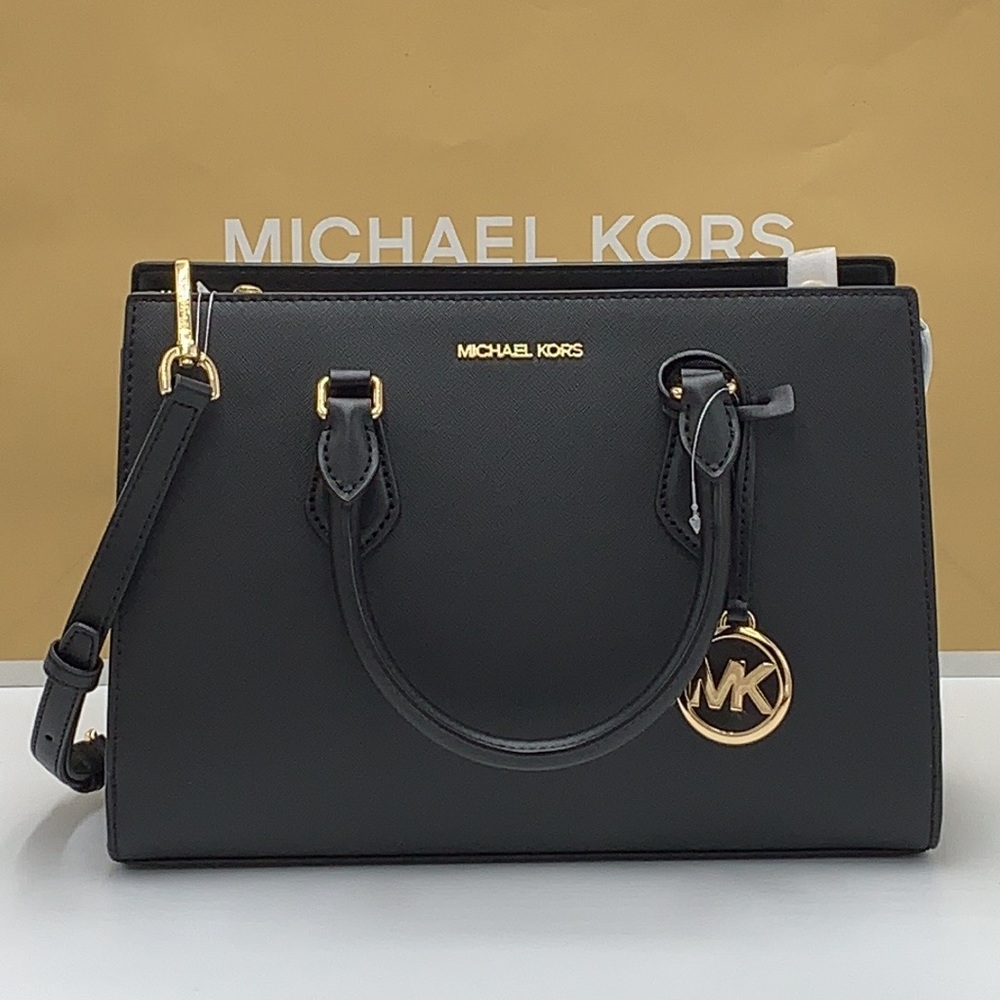 MICHAEL KORS SHEILA MEDIUM
CENTER ZIP SATCHEL CROSSBODY
BLACK COLOR - Picture 7 of 16